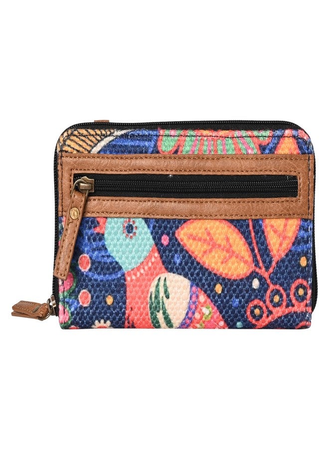 Mona B Zipper Women Wristlet Clutch Ladies Purse Wallet Multi Slot Card Holder Multipurpose Travel Hand Purse (Navy) - Image 1
